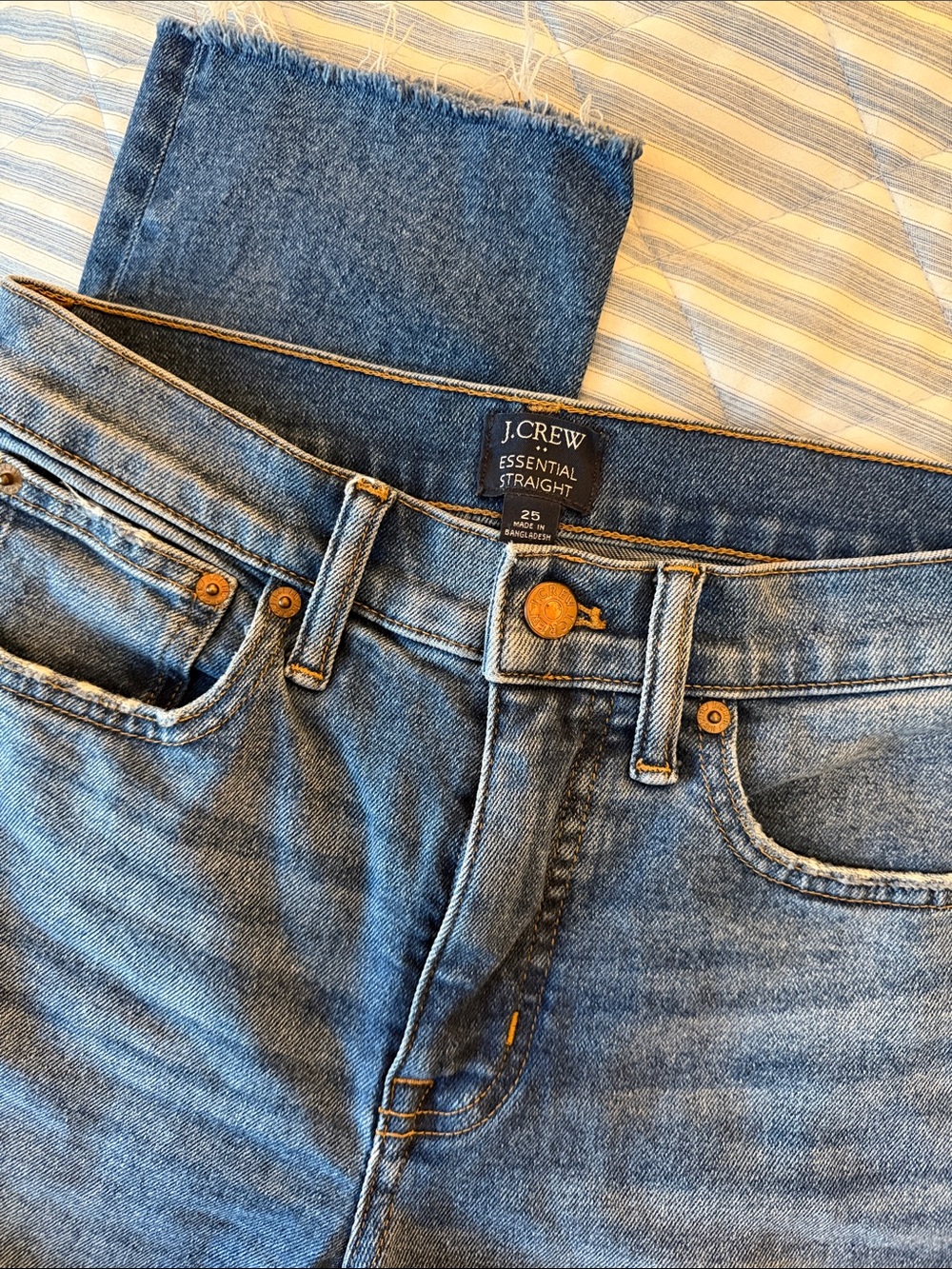 J. Crew Essential Straight Jeans - Medium Blue Denim
